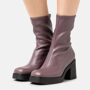Call it spring Vegan purple leather boots